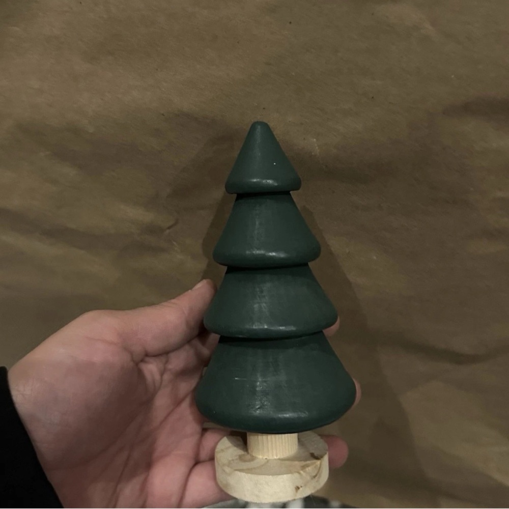 Green Wooden Holiday Tree Decor